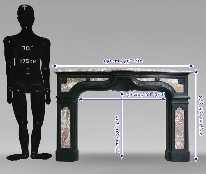十八世纪双色大理石壁炉-5