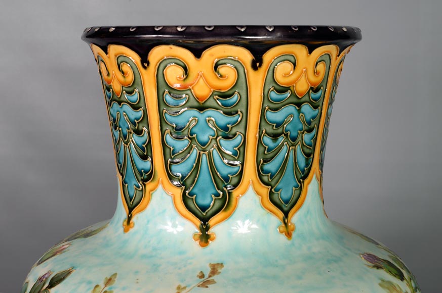 极其漂亮及重要的花瓶，拿破仑三世风格，木质、玳瑁装饰底座-5