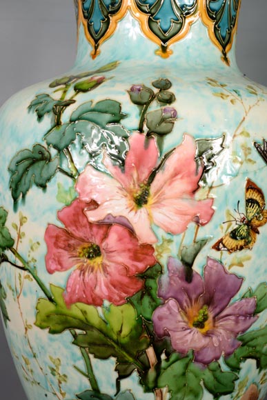 极其漂亮及重要的花瓶，拿破仑三世风格，木质、玳瑁装饰底座-6