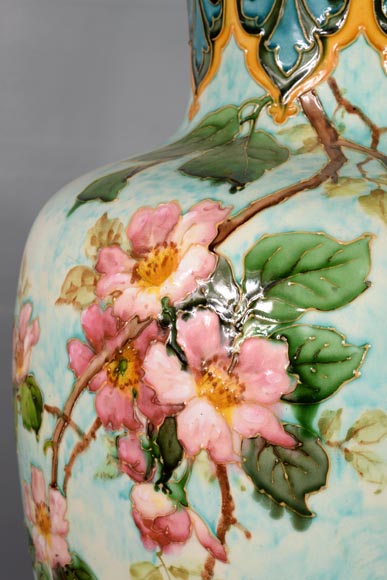 极其漂亮及重要的花瓶，拿破仑三世风格，木质、玳瑁装饰底座-7