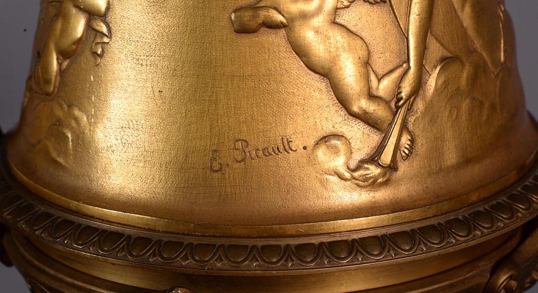 雕刻：艾米莉.路易.皮考特（Émile Louis PICAULT），钟表师：阿方斯.马修（ Alphonse Mathieu），黎明与黄昏，有纪念意义的钟表-11
