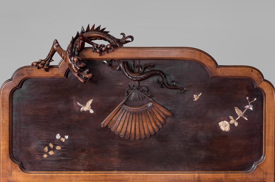 Maison des Bambous公司的阿尔弗雷德·佩雷特和欧内斯特·维伯特（被认为是） - 日式龙纹床架-1