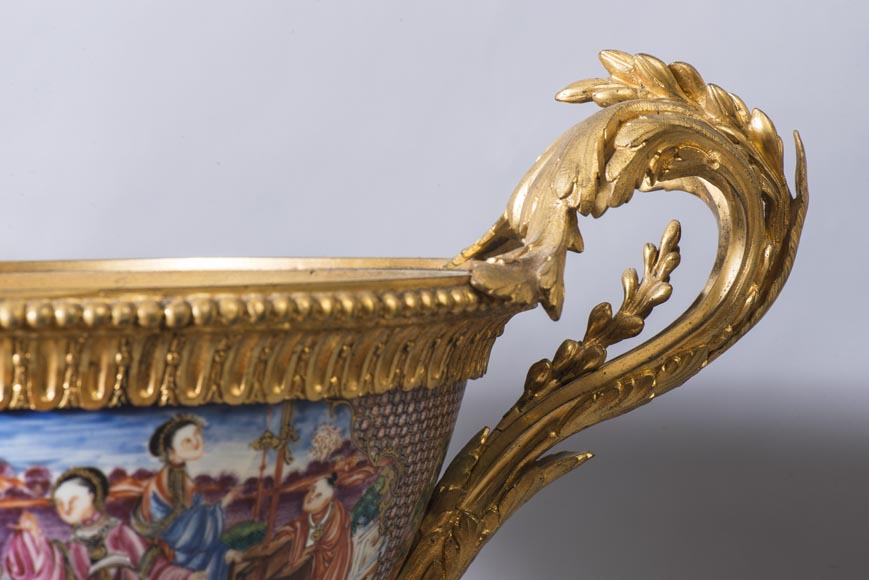 广东瓷器-镀金青铜杯-19世纪-2