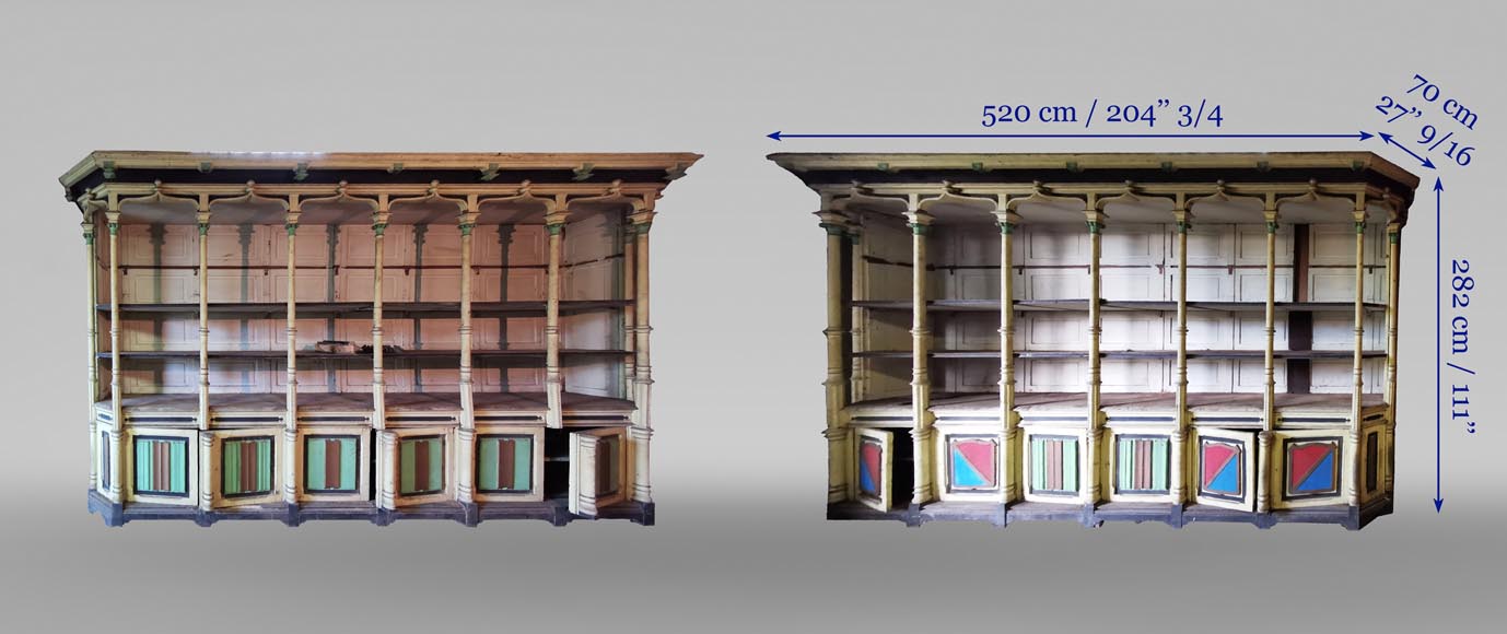 一对新哥特风格商店陈列家具，约1870年-14