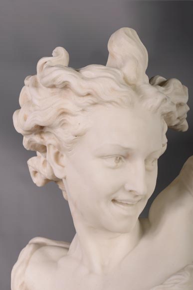 古列尔莫·普吉 （Guglielmo PUGI，1850 - 1915), 白色卡拉拉大理石半身像 《舞蹈天才》 根据让-巴蒂斯特·卡尔波（Jean-Baptiste CARPEAUX）雕塑作品 约1900 年-6