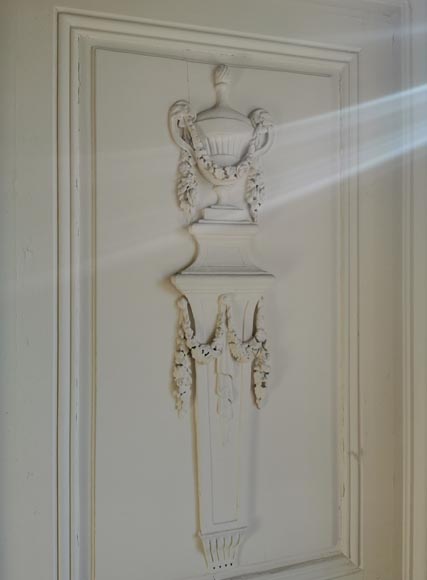 路易十六新古典主义风格全套精美彩绘木镶板-2