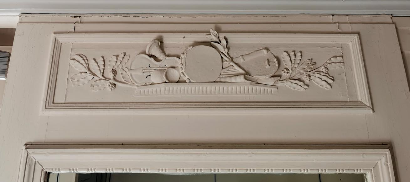 路易十六新古典主义风格全套精美彩绘木镶板-4