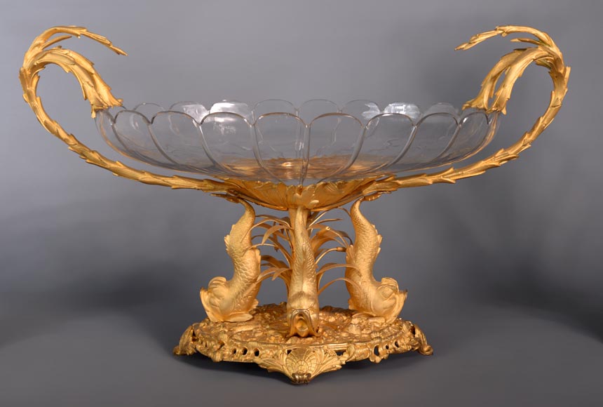 水晶商人克里希（CLICHY）出品，水晶艺术品，镀金青铜配件，19世纪中叶-2
