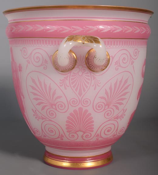 巴卡拉水晶工坊，火山口形制新希腊主义风格水晶花瓶，酸蚀雕刻，1867年世博会展品-5