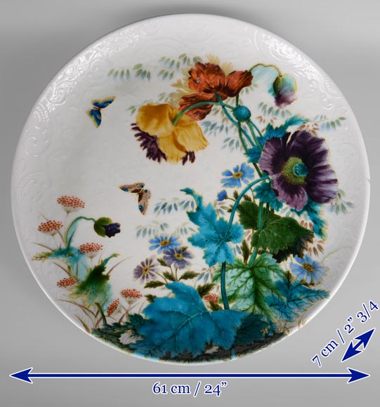 西奥多.德克（Théodore DECK），圆盘，鲜花蝴蝶装饰-9
