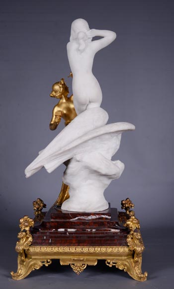 赫柏和朱庇特的鹰，大理石，镀金青铜雕塑-6