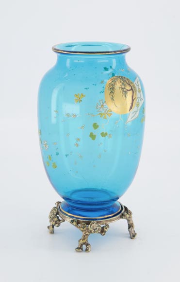 水晶商人巴卡拉 和 欧仁 罗素， 一对水晶瓶，镀金青铜底座-3