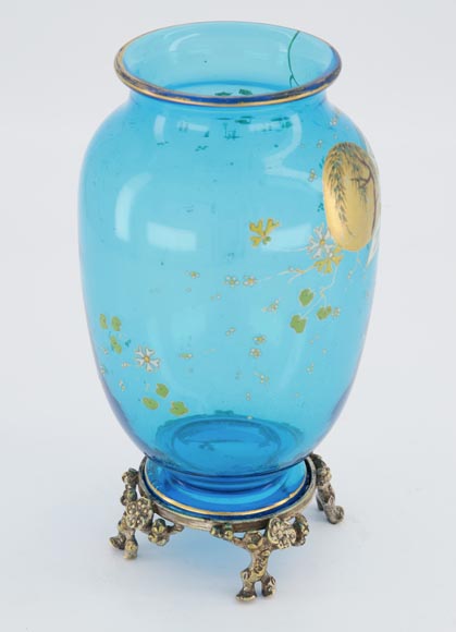 水晶商人巴卡拉 和 欧仁 罗素， 一对水晶瓶，镀金青铜底座-6
