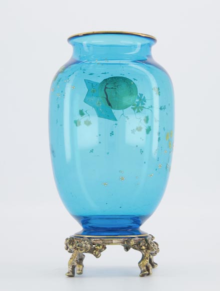 水晶商人巴卡拉 和 欧仁 罗素， 一对水晶瓶，镀金青铜底座-9