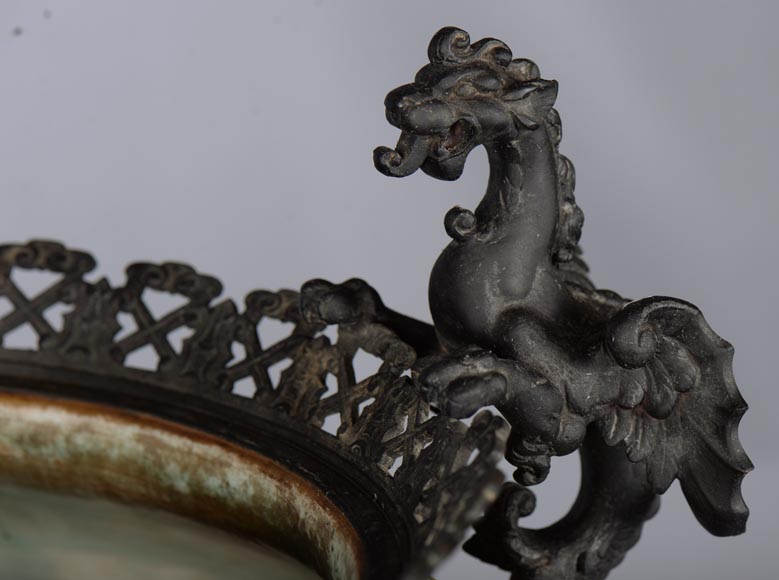 费尔南德.特斯马尔（Fernand THESMAR），中式青铜底座大花瓶，龙型装饰-2