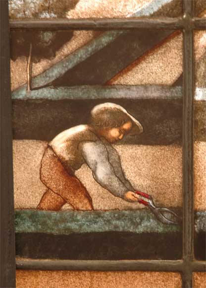 火枪手像彩绘玻璃，比特灵出品，巴黎1883年。-6