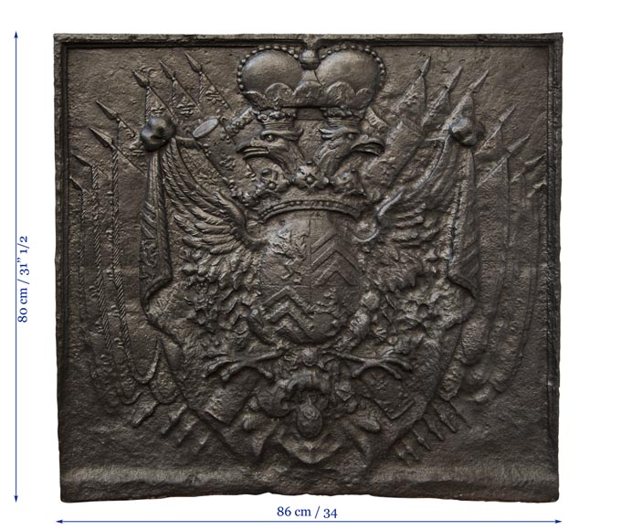 贝尔岛公爵富凯家族双头鹰纹章炉板铸件-8