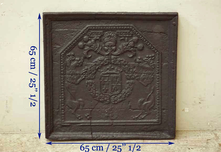 1613年法兰西纹章和纳瓦拉纹章装饰炉板-6